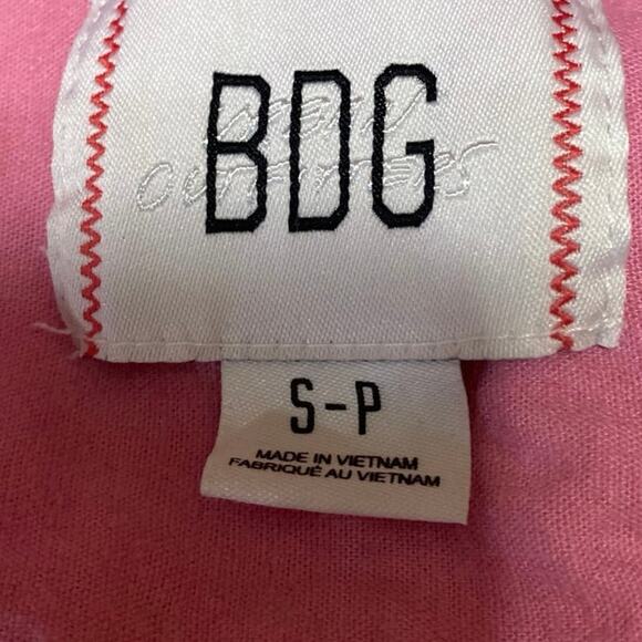 Urban Outfitters BDG Axel Pink Linen Short Sleeve Zip Up Coverall Romper Size S - Picture 3 of 3